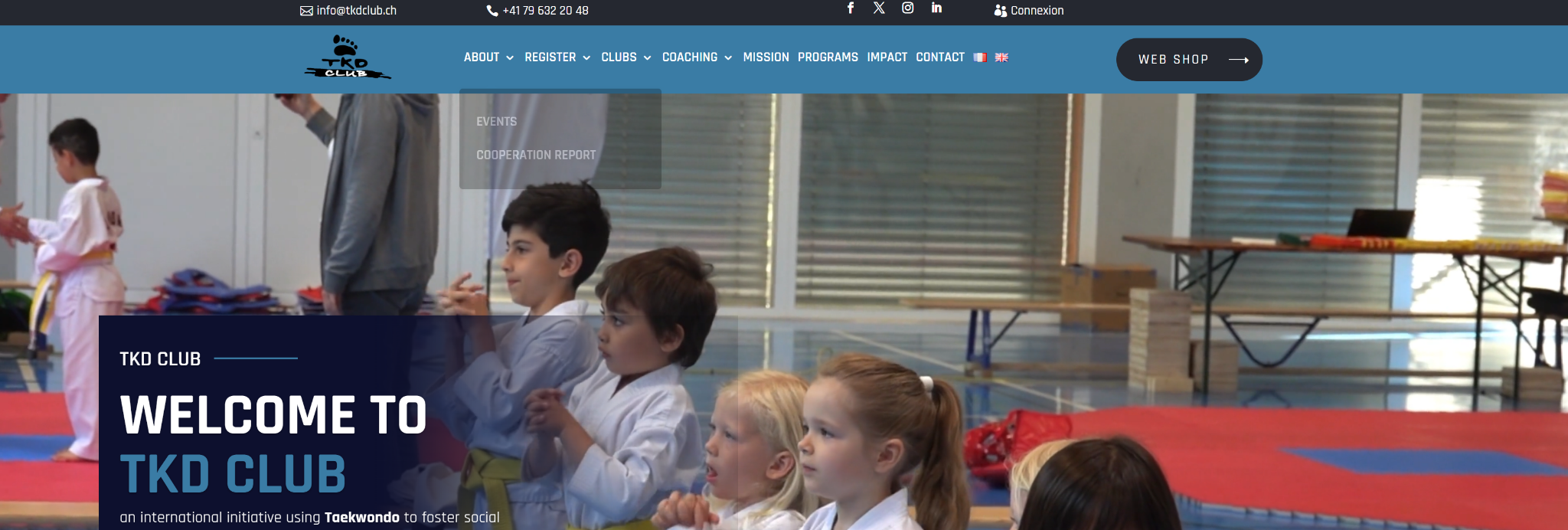 Aperçu du site TKD Club